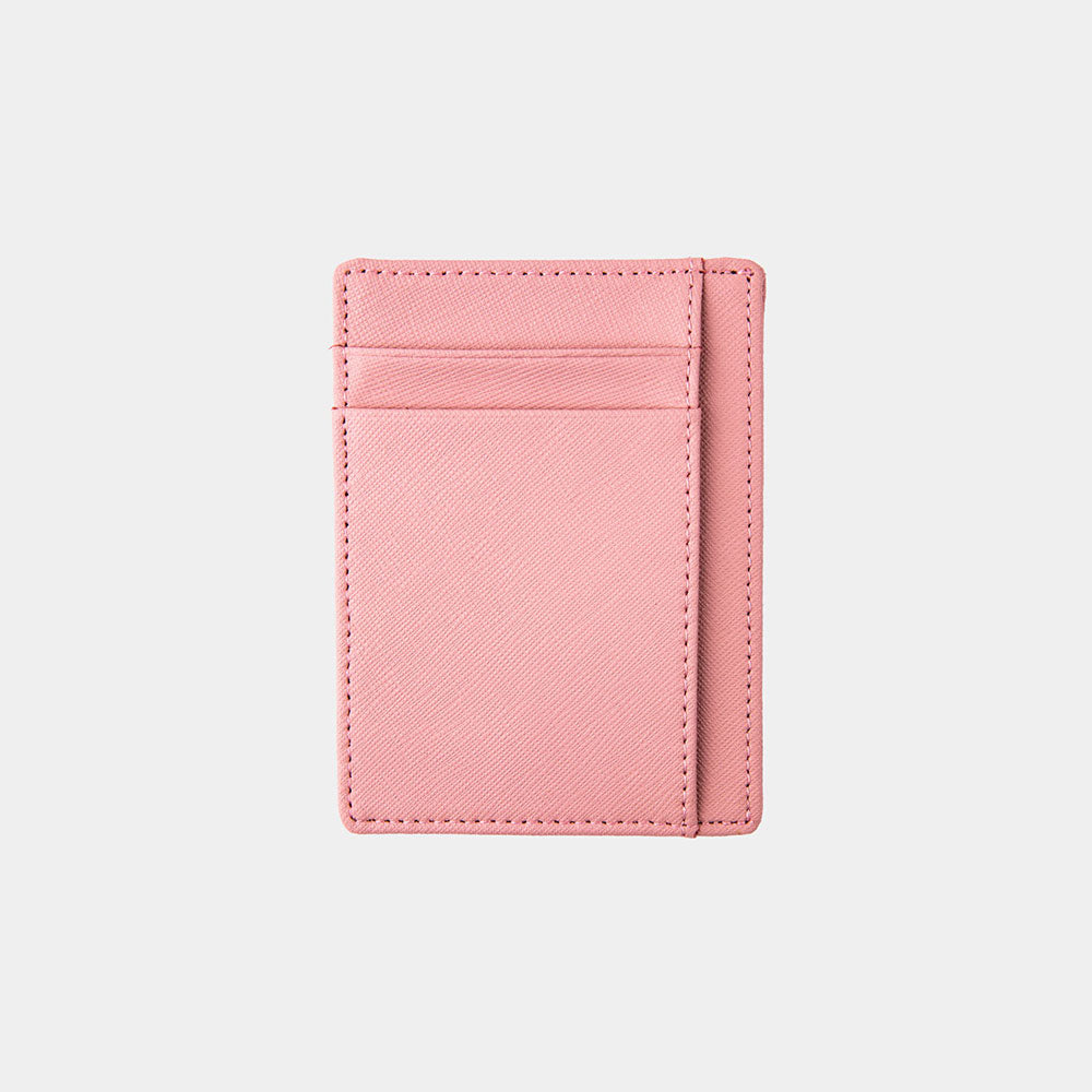 Powder Pink Saffiano Leather Card Holder