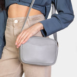 Grey Pebble Grain Cross Body Bag