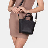 Small Leather Tote - Black