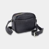 Black Pebble Grain Cross Body Bag