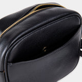 Black Pebble Grain Cross Body Bag