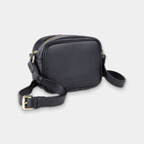 Black Pebble Grain Cross Body Bag