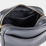 Black Pebble Grain Cross Body Bag