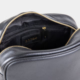 Black Pebble Grain Cross Body Bag