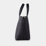 Small Leather Tote - Black