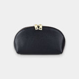 Black Pebble Leather Mini Travel Pouch