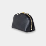 Black Pebble Leather Mini Travel Pouch
