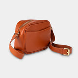Brown Pebble Grain Cross Body Bag