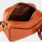 Brown Pebble Grain Cross Body Bag