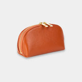 Brown Pebble Leather Mini Travel Pouch