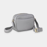 Grey Pebble Grain Cross Body Bag
