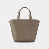 Small Leather Tote - Khaki