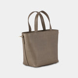 Small Leather Tote - Khaki