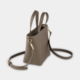 Small Leather Tote - Khaki