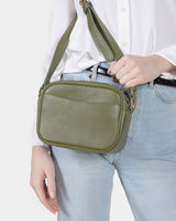Olive Green Pebble Grain Cross Body Bag