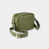 Olive Green Pebble Grain Cross Body Bag