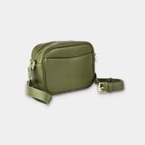 Olive Green Pebble Grain Cross Body Bag