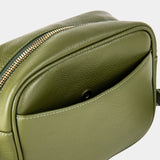 Olive Green Pebble Grain Cross Body Bag