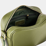 Olive Green Pebble Grain Cross Body Bag