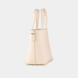 Small Leather Tote - Ivory