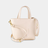 Small Leather Tote - Ivory