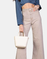 Small Leather Tote - Ivory