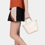 Small Leather Tote - Ivory