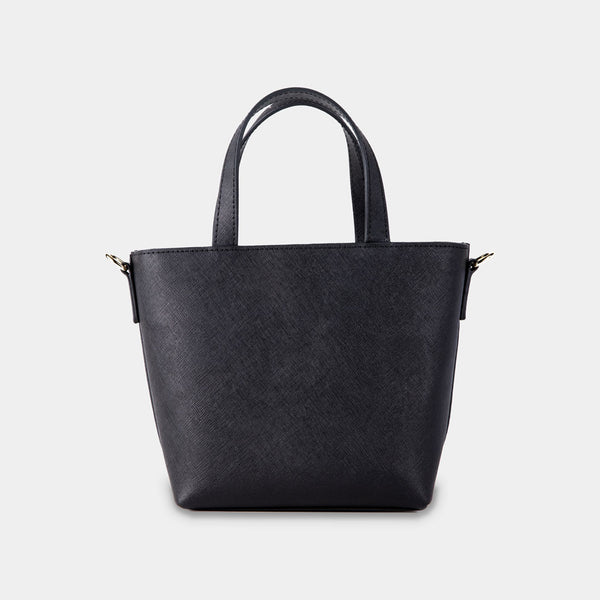 Small Leather Tote - Black