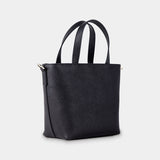 Small Leather Tote - Black