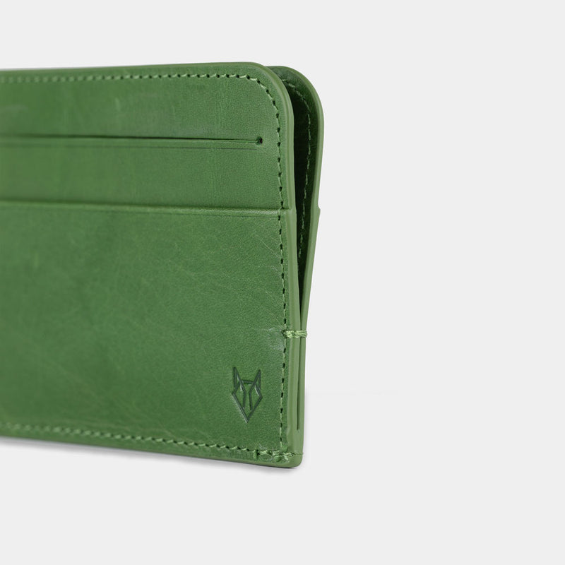 Forest Green Leather Slim Card Holder