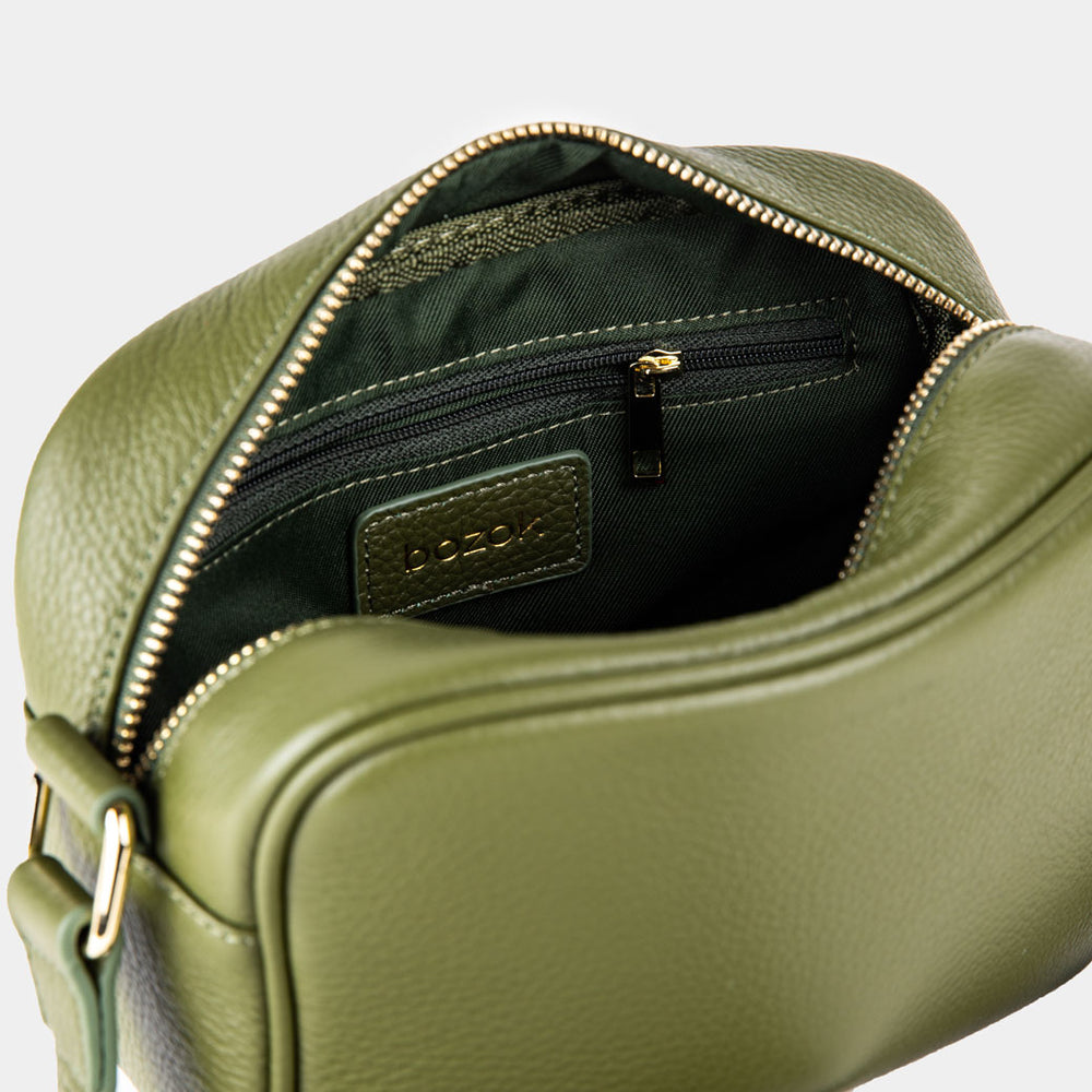 Olive Green Pebble Grain Cross Body Bag – bozok