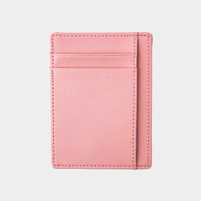 Pale Pink Saffiano Leather Card Holder