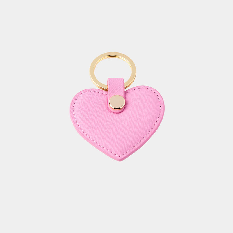 Saffiano Leather Heart Shaped Pale Pink Key Holder