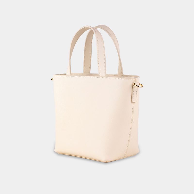 Small Leather Tote - Ivory