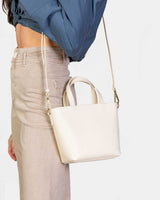 Small Leather Tote - Ivory